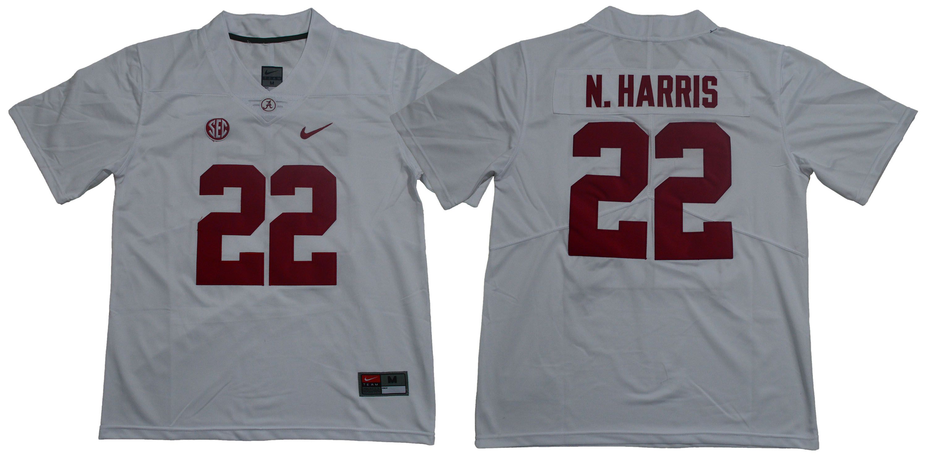 Men Alabama Crimson Tide #22 N.Harris White Legendary Edition NCAA Jerseys